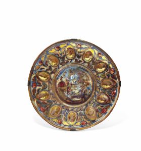 Fabulous ruby and gold luster stemmed cup GUBBIO MASTRO GIORGIO ANDREOLI 1530-35